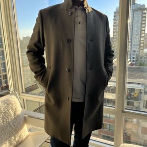 Club Monaco Mens Olive Green Top Coat - size 40